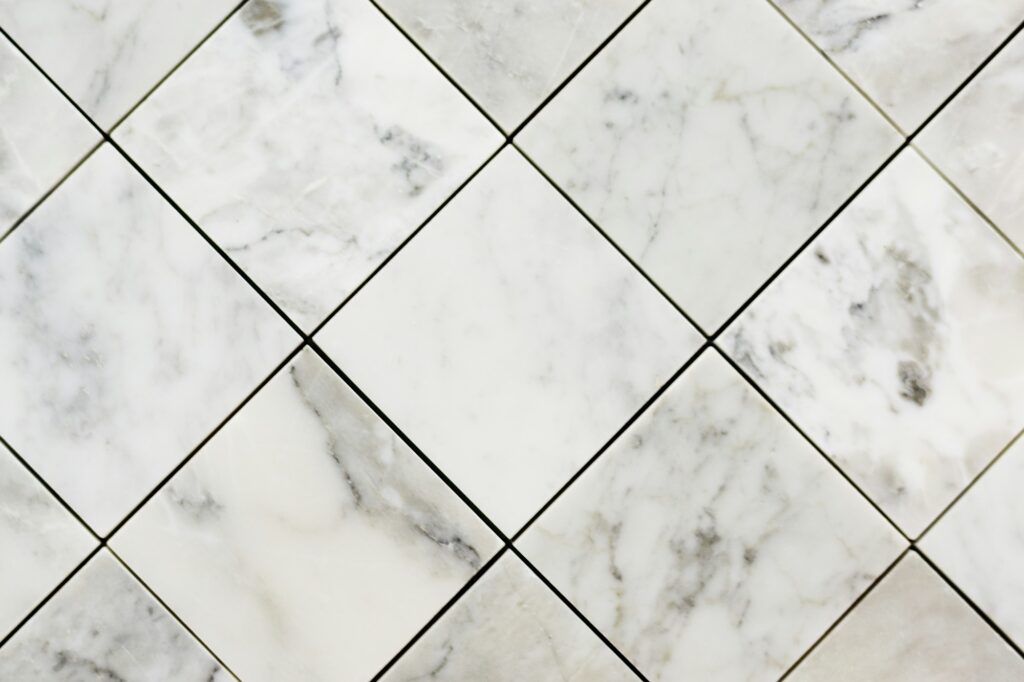 Close up of marble textured tiles